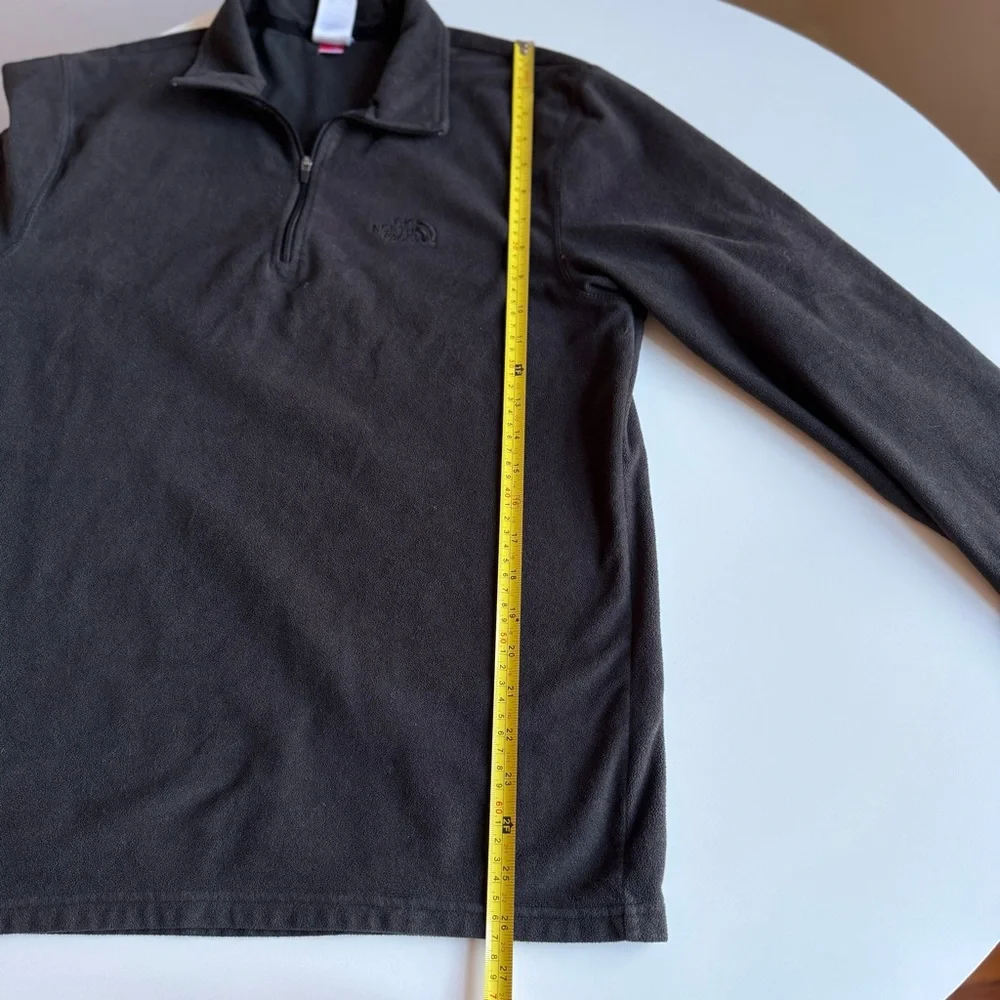 The North Face Fleece Sweater Pullover Men's Black Half-zip Stand collar Size M